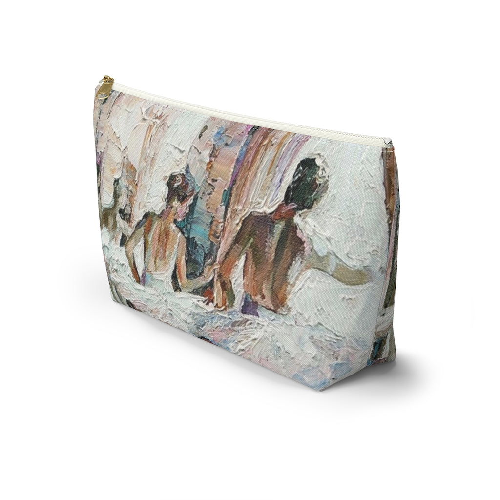 Ballerina Cosmetic Pouch w T-bottom, Accessory Pouch, Ballet Oil Painting