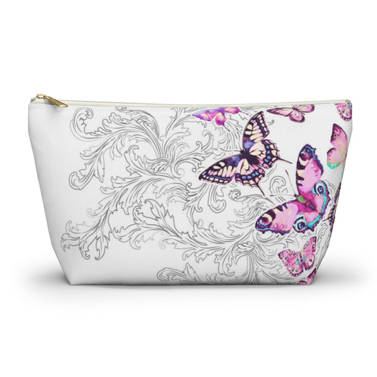 Butterfly Pouch w T-bottom, Accessory Pouch - Scroll