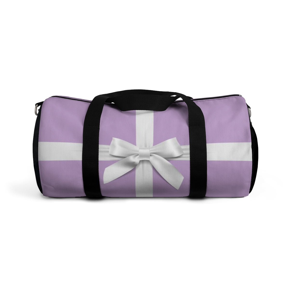 Personalized Little Lavender Box Duffel Bag - White Bow