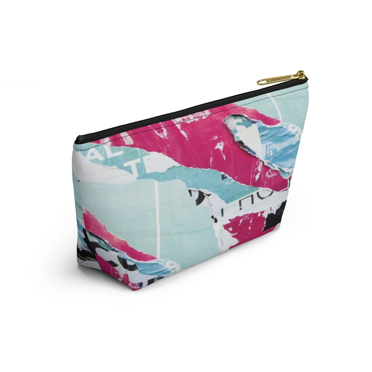 Abstract Cosmetic Pouch w T-bottom, Accessory Pouch,  Pink and Blue, Abstract Poster