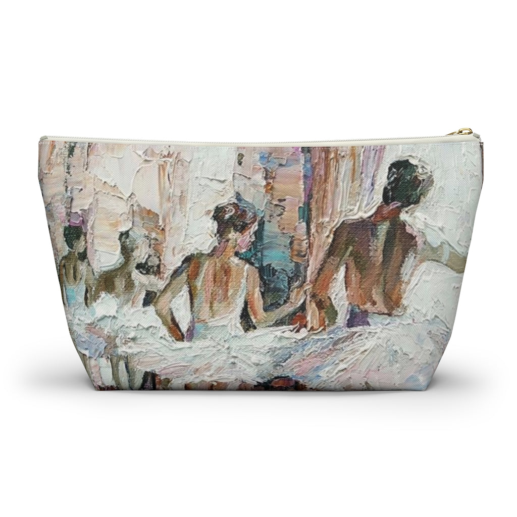 Ballerina Cosmetic Pouch w T-bottom, Accessory Pouch, Ballet Oil Painting