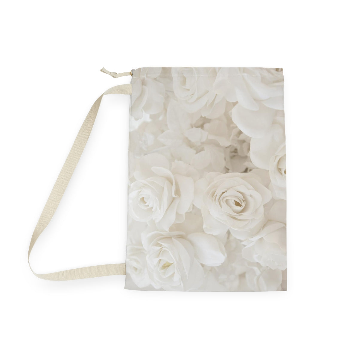 Cream Rose Laundry Bag, Laundry Sack, Santa Sack, Dust Bag, Gift Bag - Off White Roses