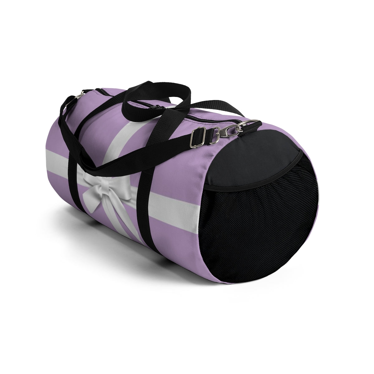 Personalized Little Lavender Box Duffel Bag - White Bow