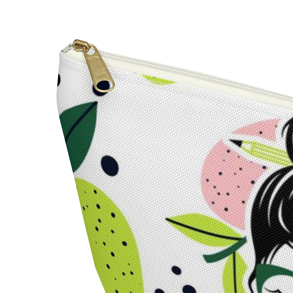 Teacher Life Cosmetic Pouch w T-bottom, Accessory Pouch, Pink and Green Apple Dot