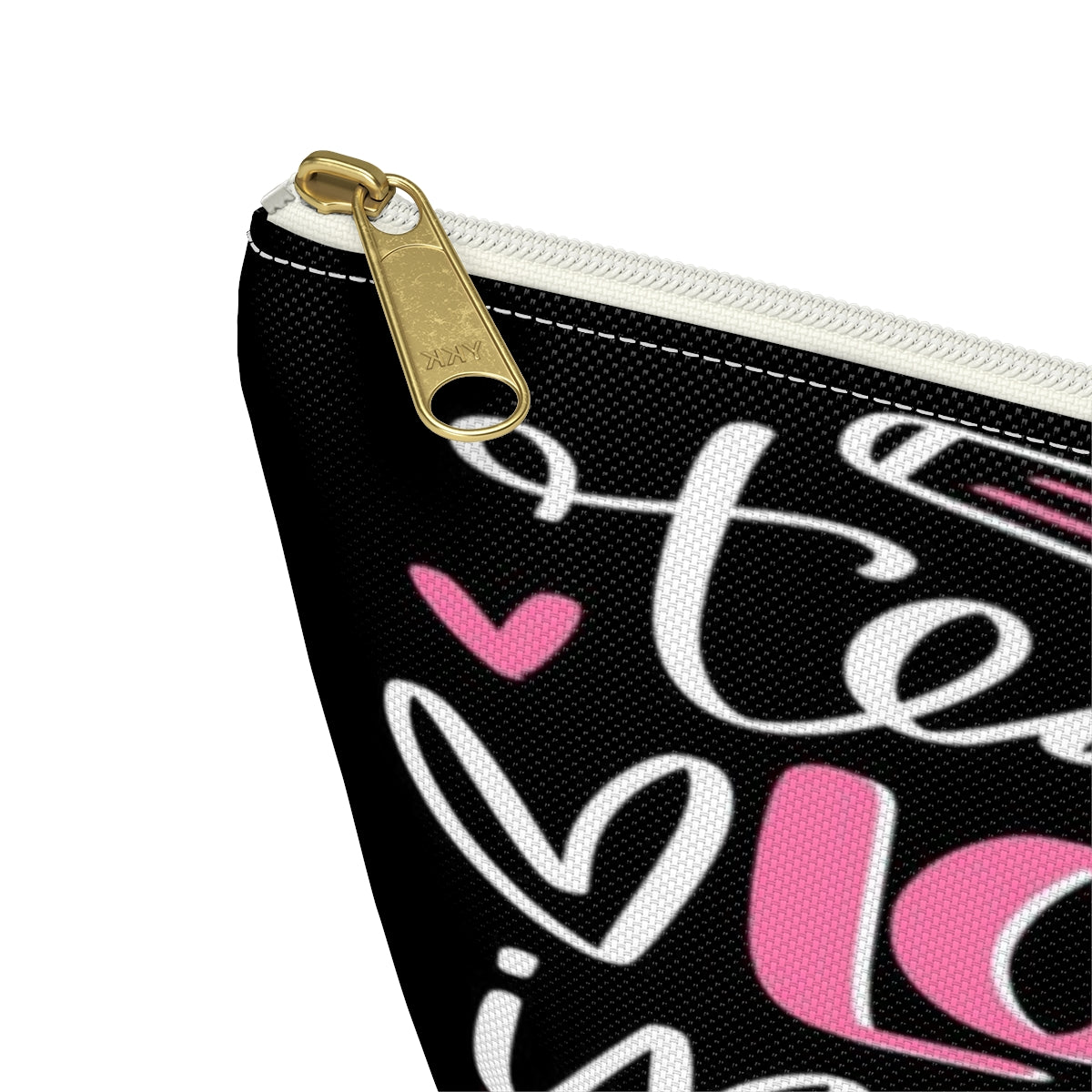 Teach Love Inspire Cosmetic Pouch w T-bottom, Accessory Pouch, Pink