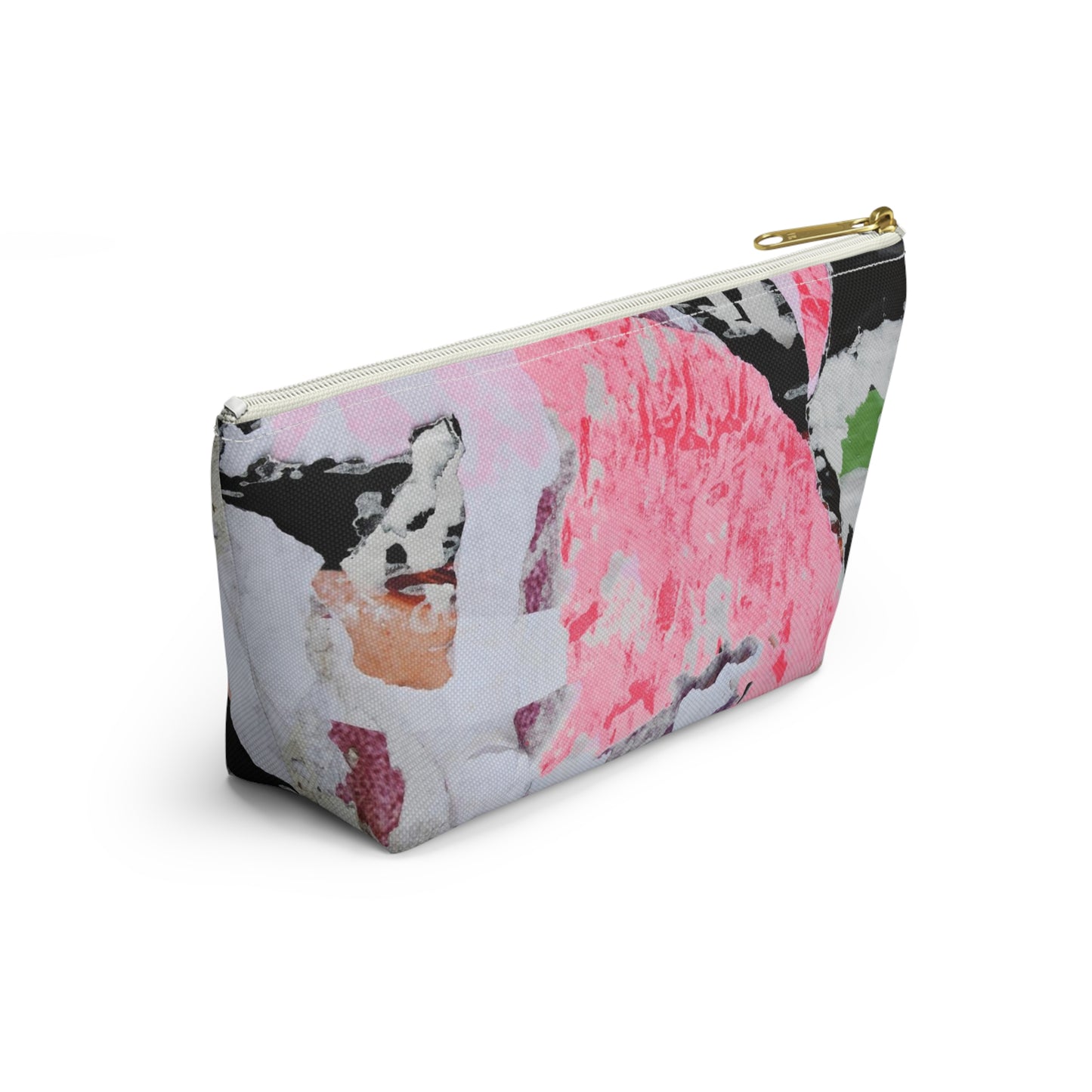 Urban Street Art Cosmetic Pouch w T-bottom, Accessory Pouch - Torn Poster Street Art Makeup Bag - Colormax Bag 6