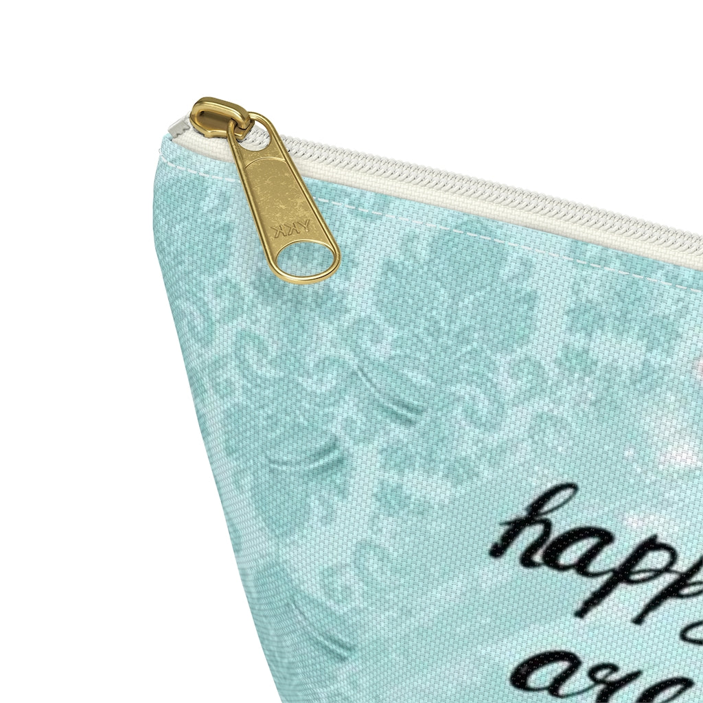 Happy Girls are the Prettiest Cosmetic Pouch w T-bottom, Accessory Pouch, Breakfast at Tiffany