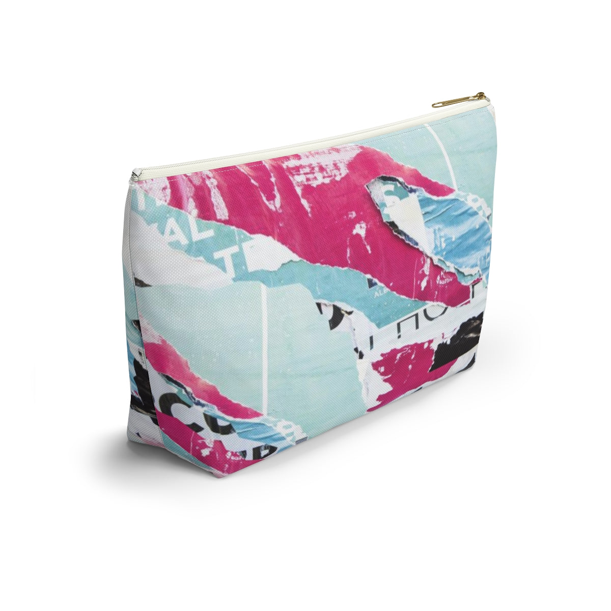 Abstract Cosmetic Pouch w T-bottom, Accessory Pouch,  Pink and Blue, Abstract Poster