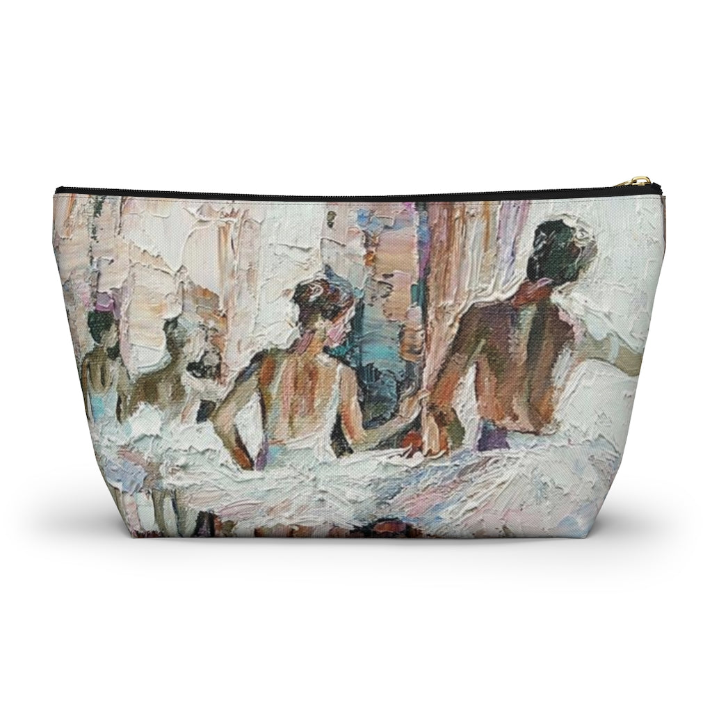 Ballerina Cosmetic Pouch w T-bottom, Accessory Pouch, Ballet Oil Painting