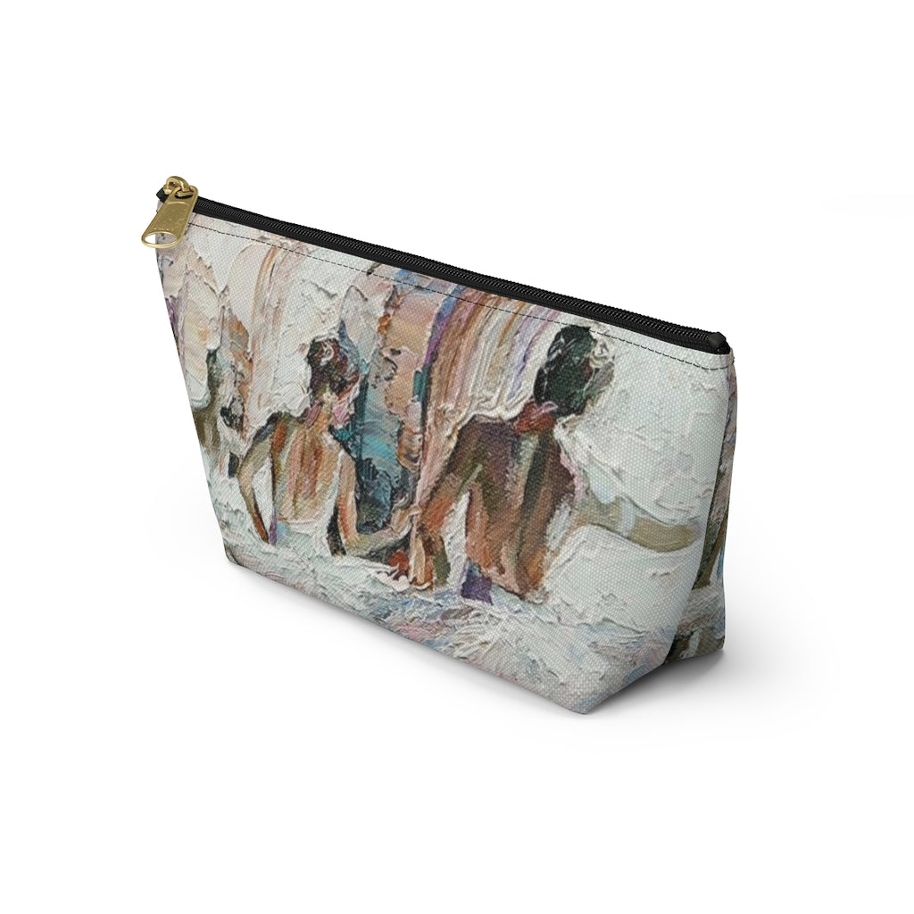 Ballerina Cosmetic Pouch w T-bottom, Accessory Pouch, Ballet Oil Painting