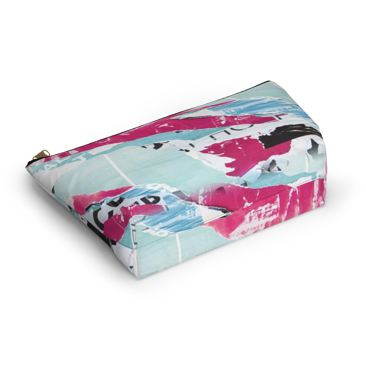 Abstract Cosmetic Pouch w T-bottom, Accessory Pouch,  Pink and Blue, Abstract Poster