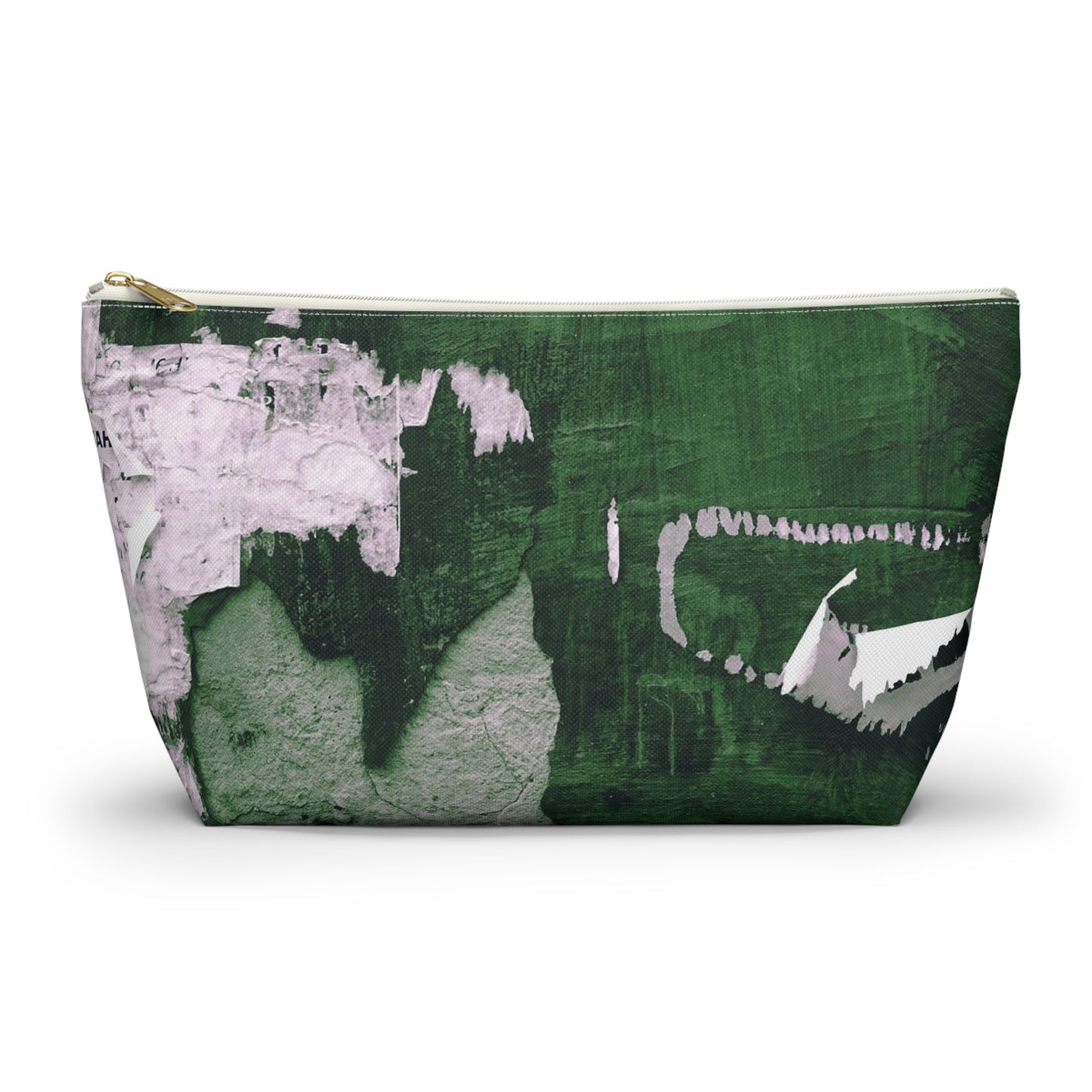 Urban Street Art Cosmetic Pouch w T-bottom, Accessory Pouch - Torn Poster Street Art Makeup Bag - Emerald Bag 9