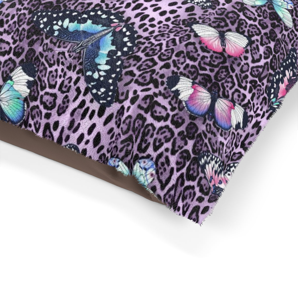 Custom Personalized Purple Leopard Butterfly Pet Bed / Dog Bed - Leopard Butterfly Print