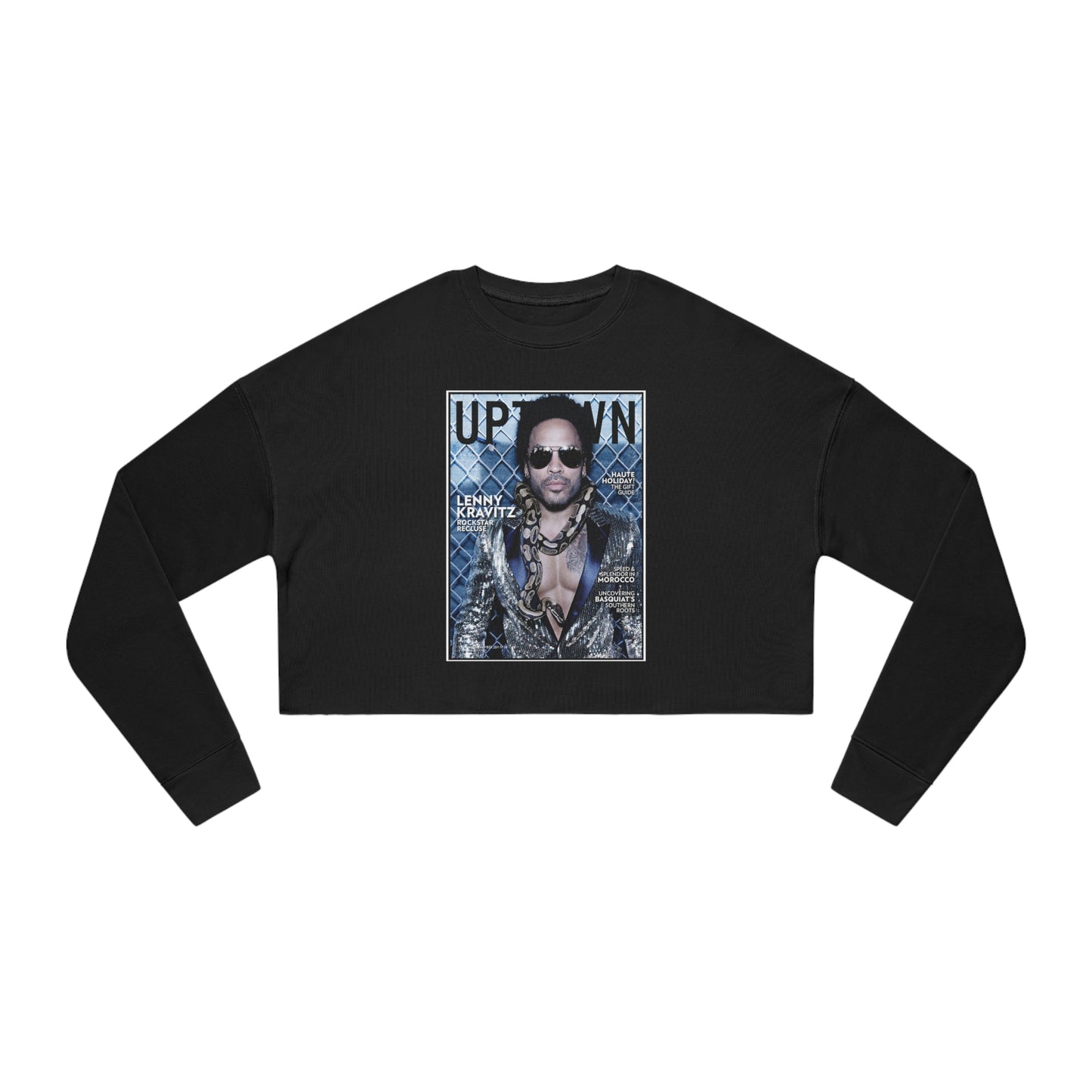 Lenny Kravits UP TOWN Magazine Cover Crop Sweatshirt, Cropped Pullover, Crop Fleece, Crop Top