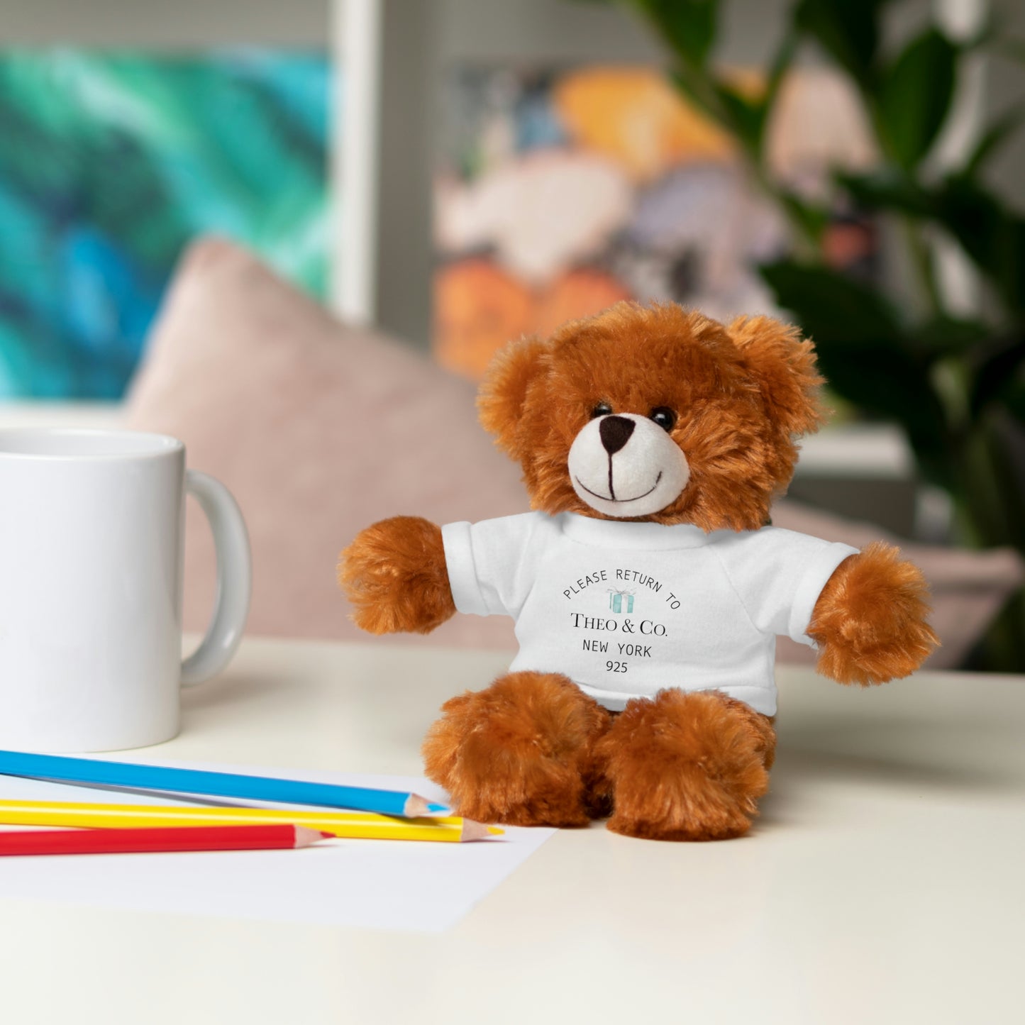 Please Return to Me - Stuffed Animals with Custom Tee - Breakfast at Tiffany Name & Co.