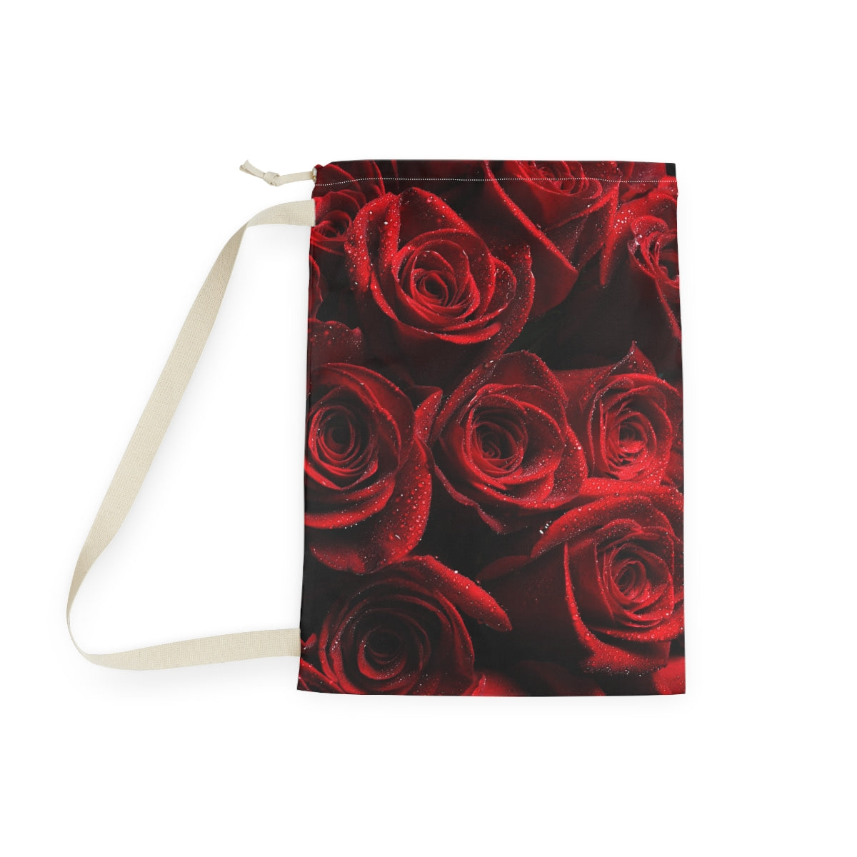 Red Rose Laundry Bag, Laundry Sack, Santa Sack, Dust Bag, Gift Bag - Dew Drops