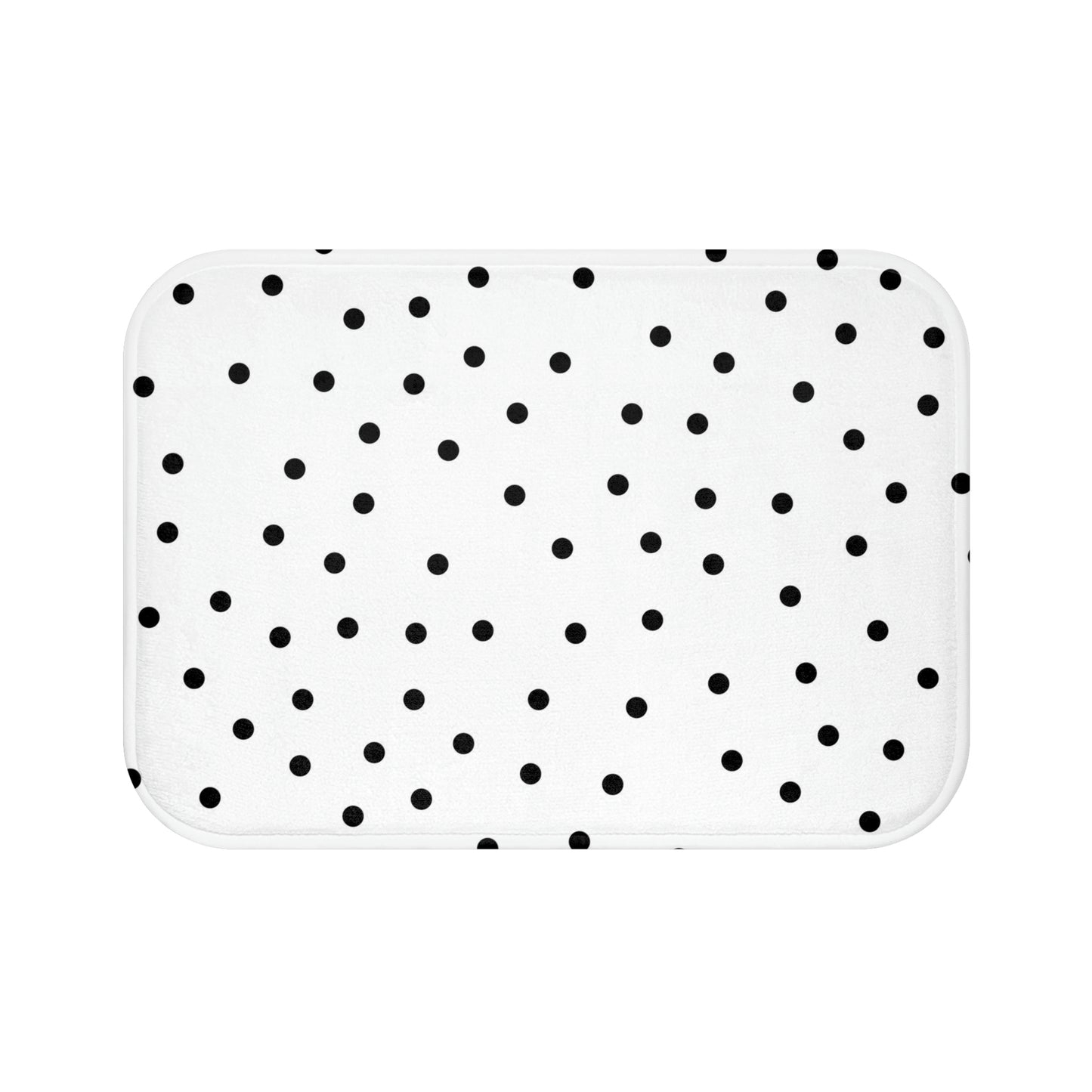 Personalized Polka Dot Bath Mat - Fashion Inspired Floor Mat - Black & White Bathroom Shower Mat