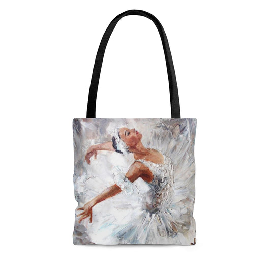 Ballerina Square Tote Bag, Basic Tote - White Swan Ballet Bag