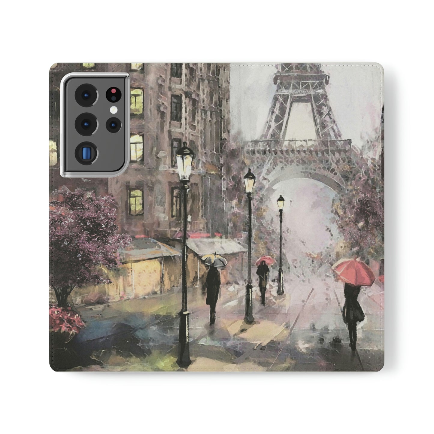 Personalized Eiffel Tower Paris Painting Phone Case, Folio Phone Case, Paris France Smart Phone Folding Case