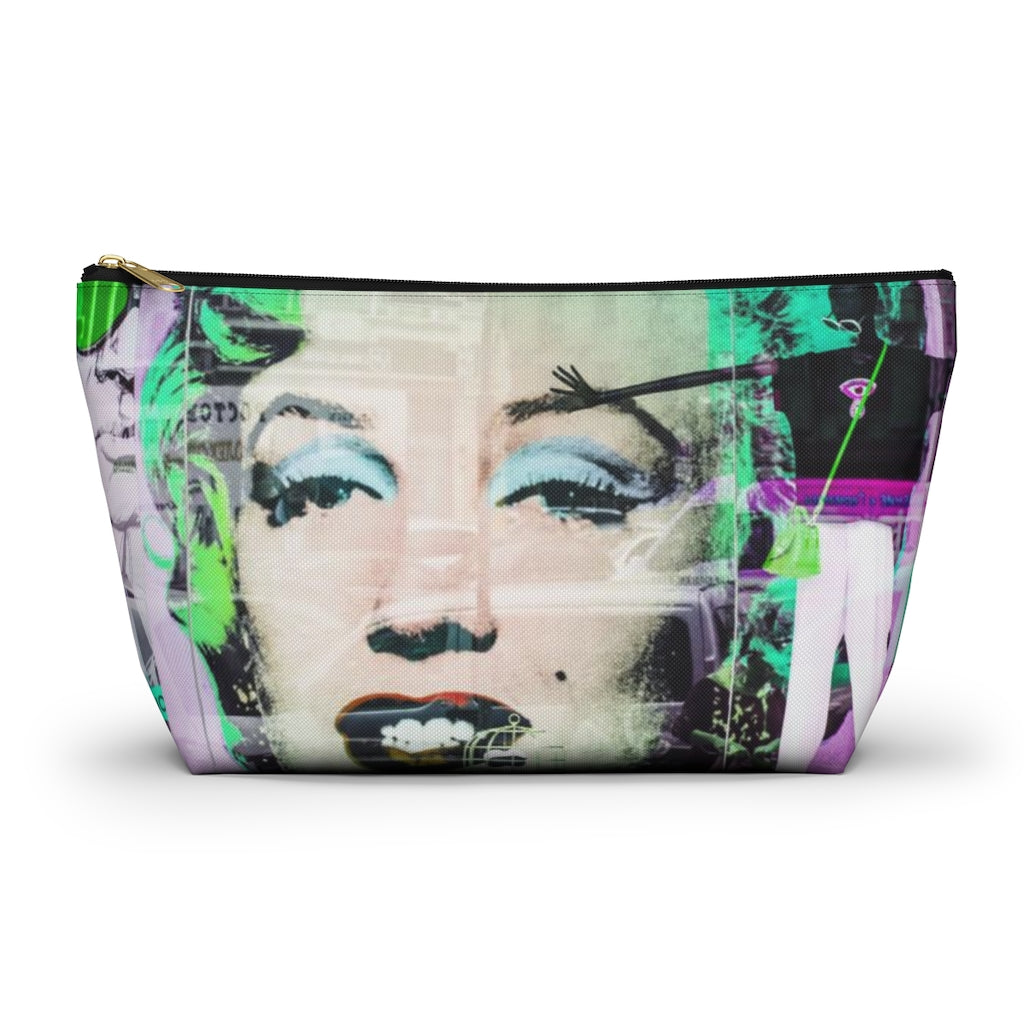 Marilyn Monroe Cosmetic Pouch w T-bottom, Accessory Pouch, Graffiti Reflection