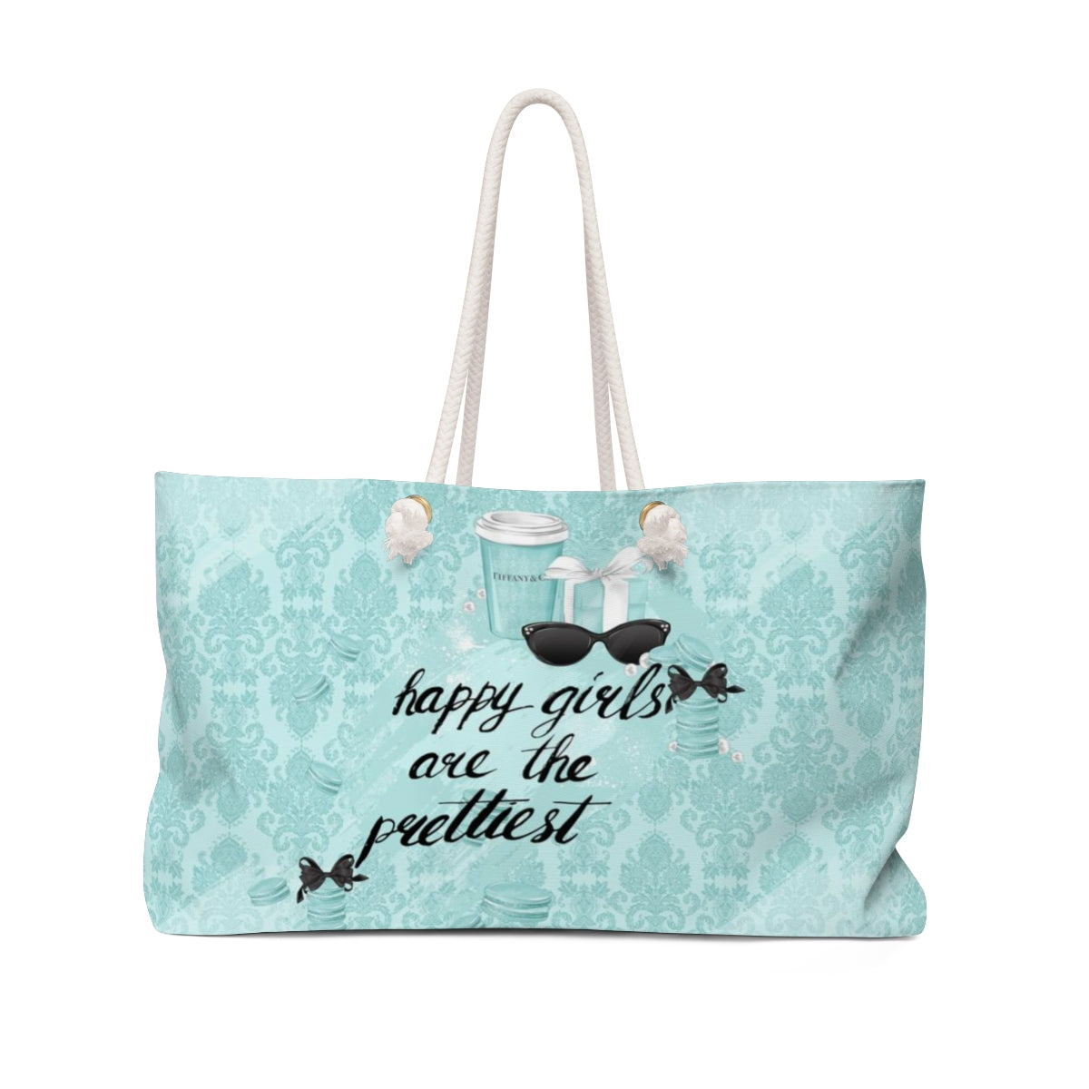 Breakfast at Tiffany Happy Girls are the Prettiest Tote Weekender Bag