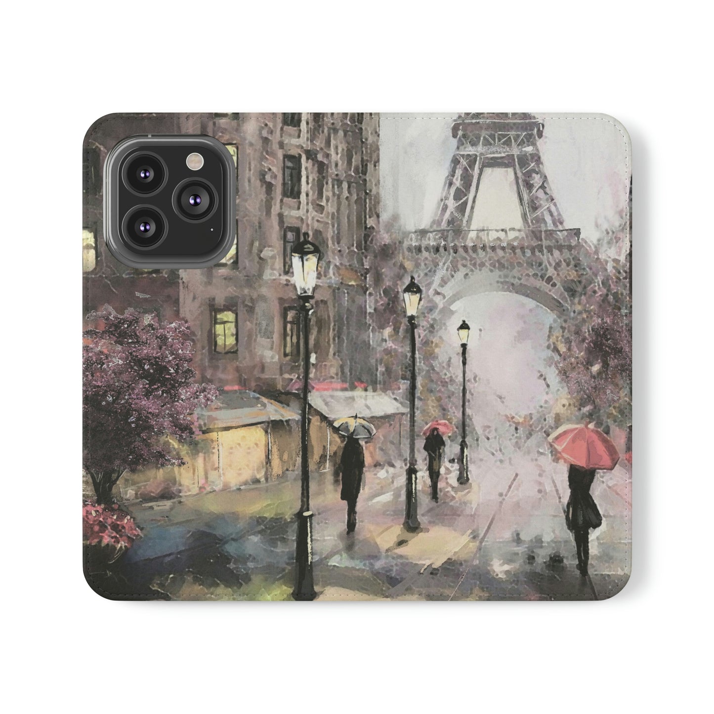 Personalized Eiffel Tower Paris Painting Phone Case, Folio Phone Case, Paris France Smart Phone Folding Case