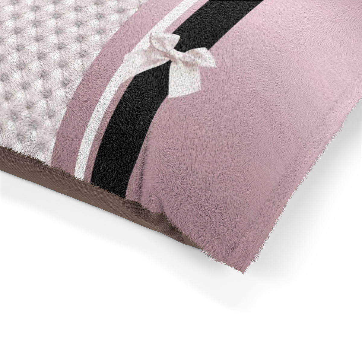 Custom Personalized Princess Pink Pet Bed / Dog Bed - Rose Gold with Printed Diamonds and Bows