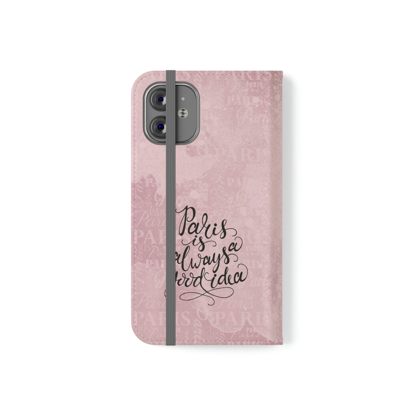 Audrey Hepburn Phone Case, Pink Paris Folio Phone Case, Paris is Always a Good Idea Smart Phone Folding Case