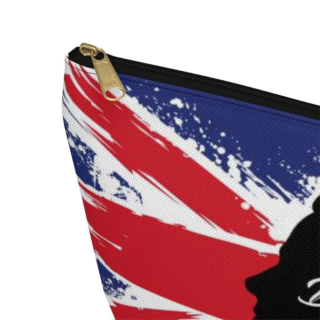 London Bridge has Fallen Cosmetic Pouch w T-bottom, Accessory Pouch, British Flag Queen Elizabeth