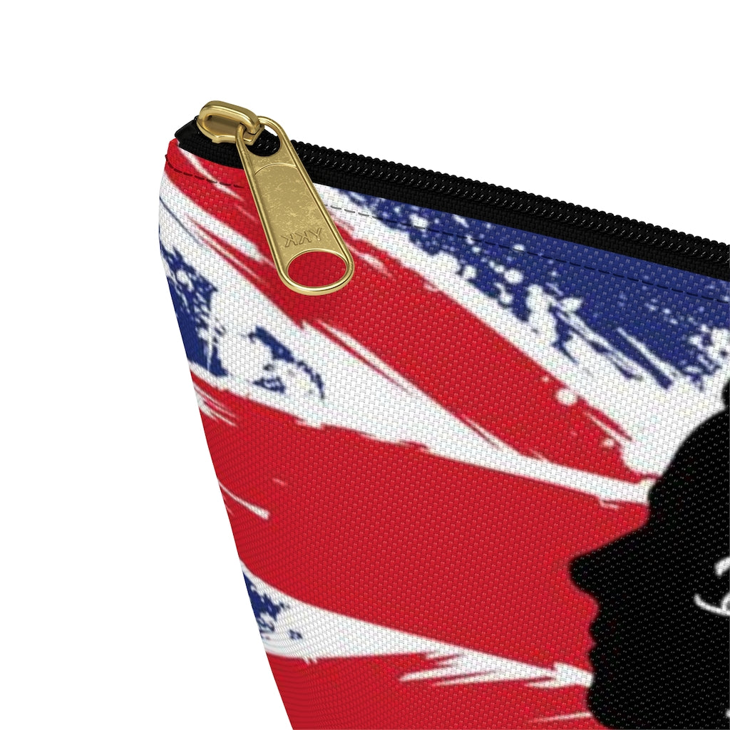 London Bridge has Fallen Cosmetic Pouch w T-bottom, Accessory Pouch, British Flag Queen Elizabeth