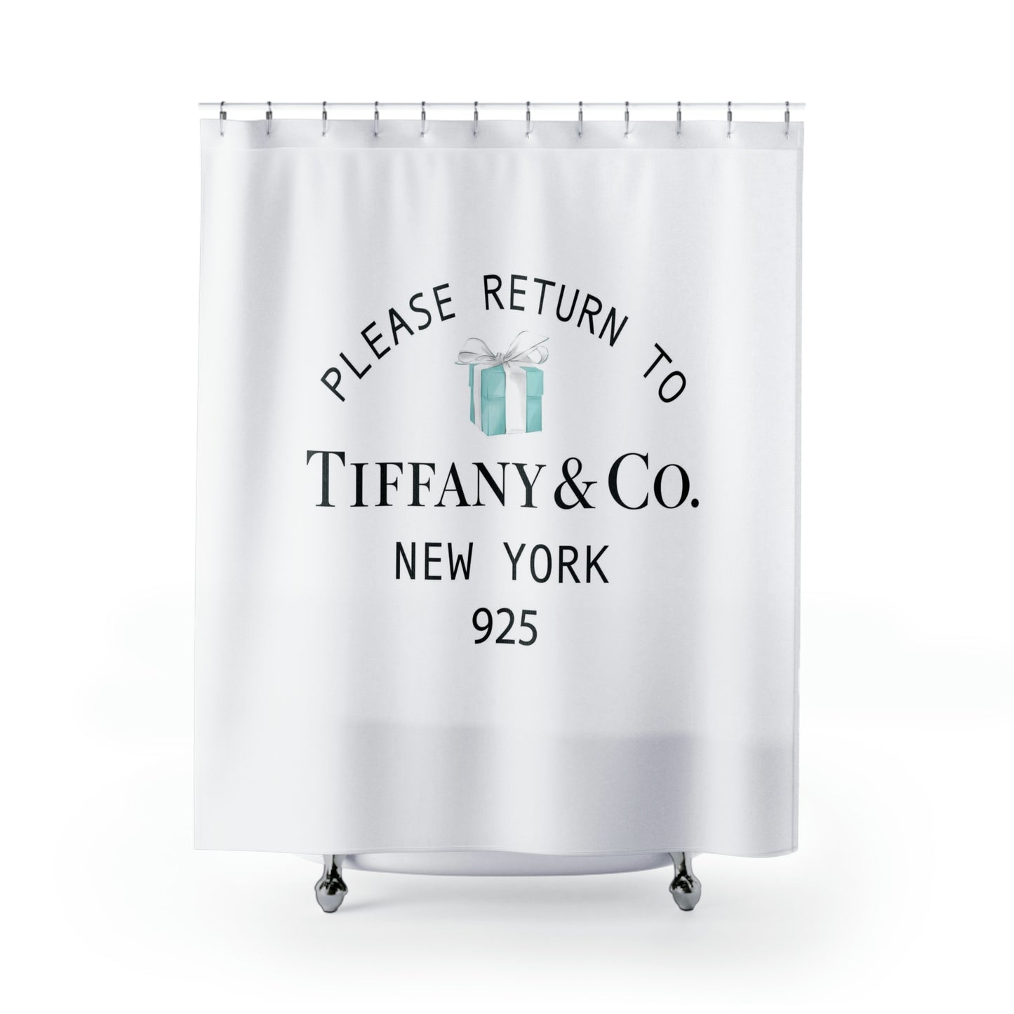 Personalized Please Return to Me Shower Curtain - Your Name & Co. - Breakfast at Tiffany Inspired Bath Curtain