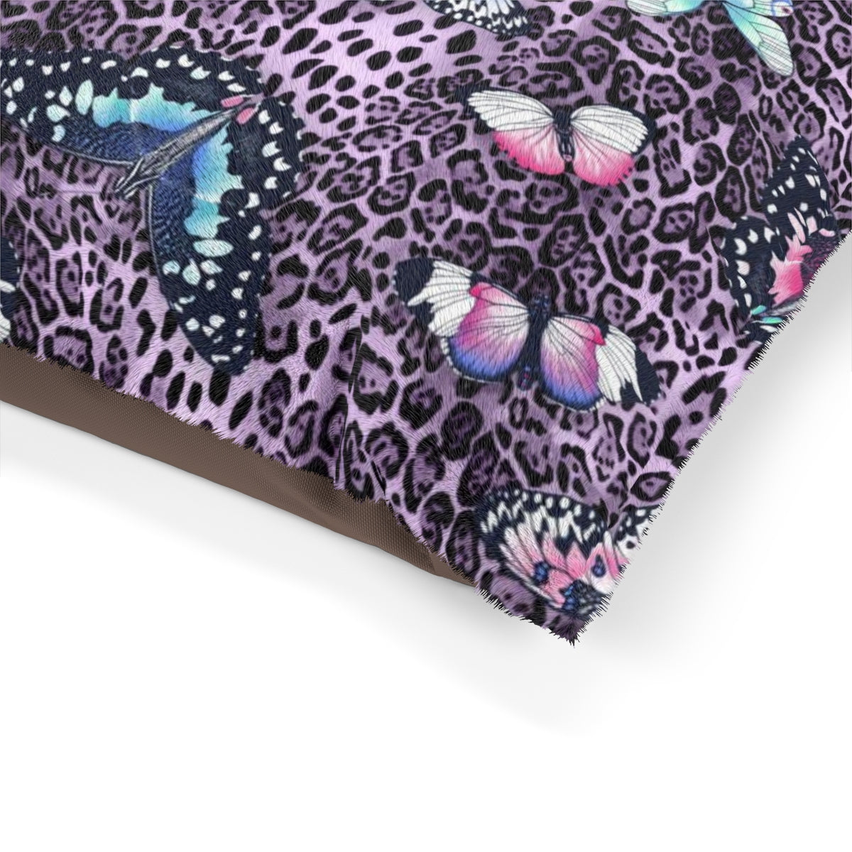 Custom Personalized Purple Leopard Butterfly Pet Bed / Dog Bed - Leopard Butterfly Print