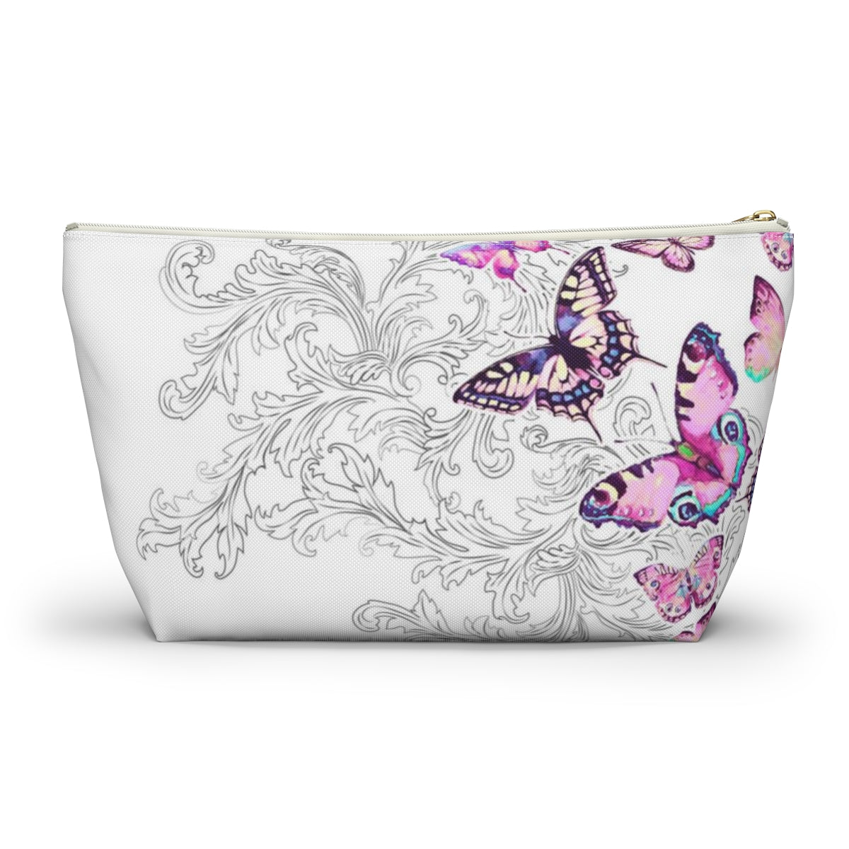 Butterfly Pouch w T-bottom, Accessory Pouch - Scroll