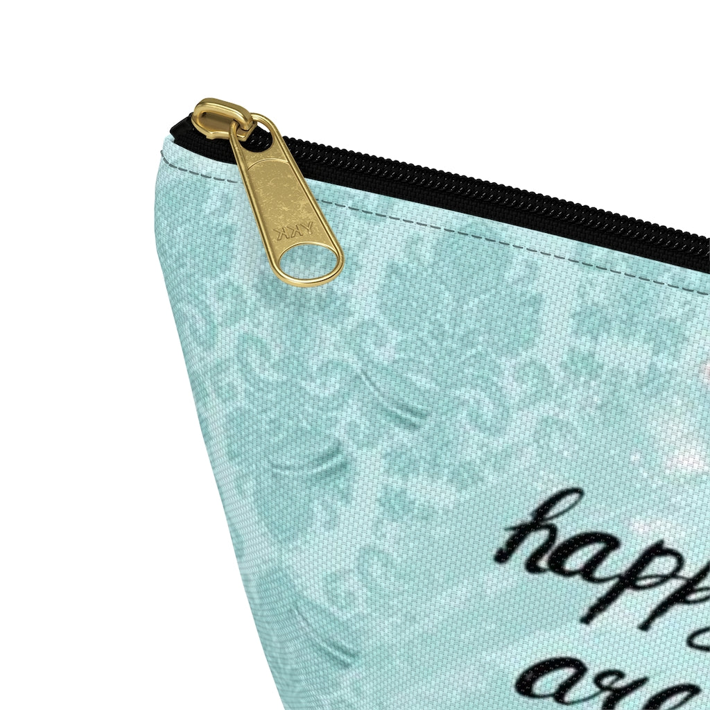 Happy Girls are the Prettiest Cosmetic Pouch w T-bottom, Accessory Pouch, Breakfast at Tiffany