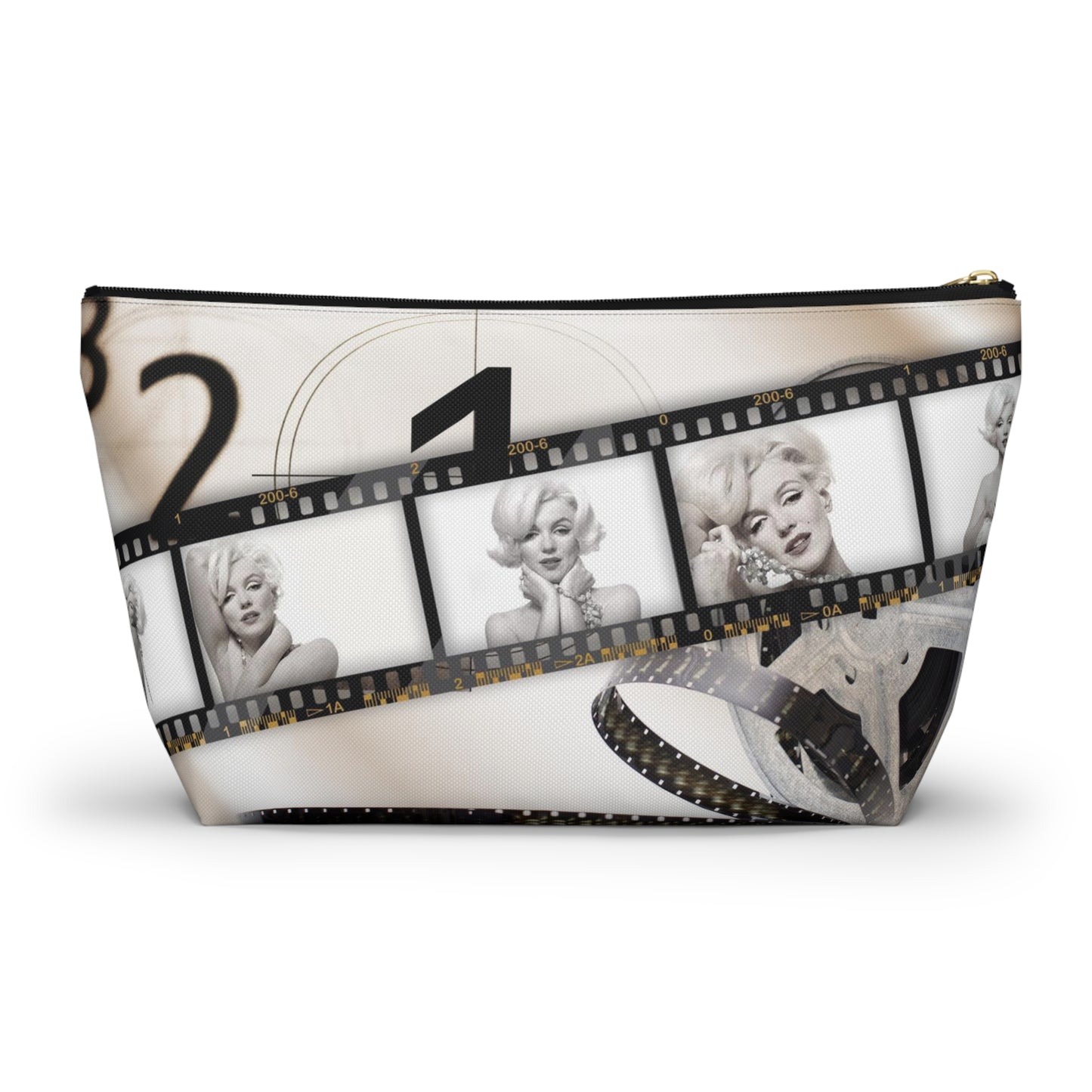 Marilyn Monroe Cosmetic Pouch w T-bottom, Accessory Pouch - Marilyn on Film Makeup Bag