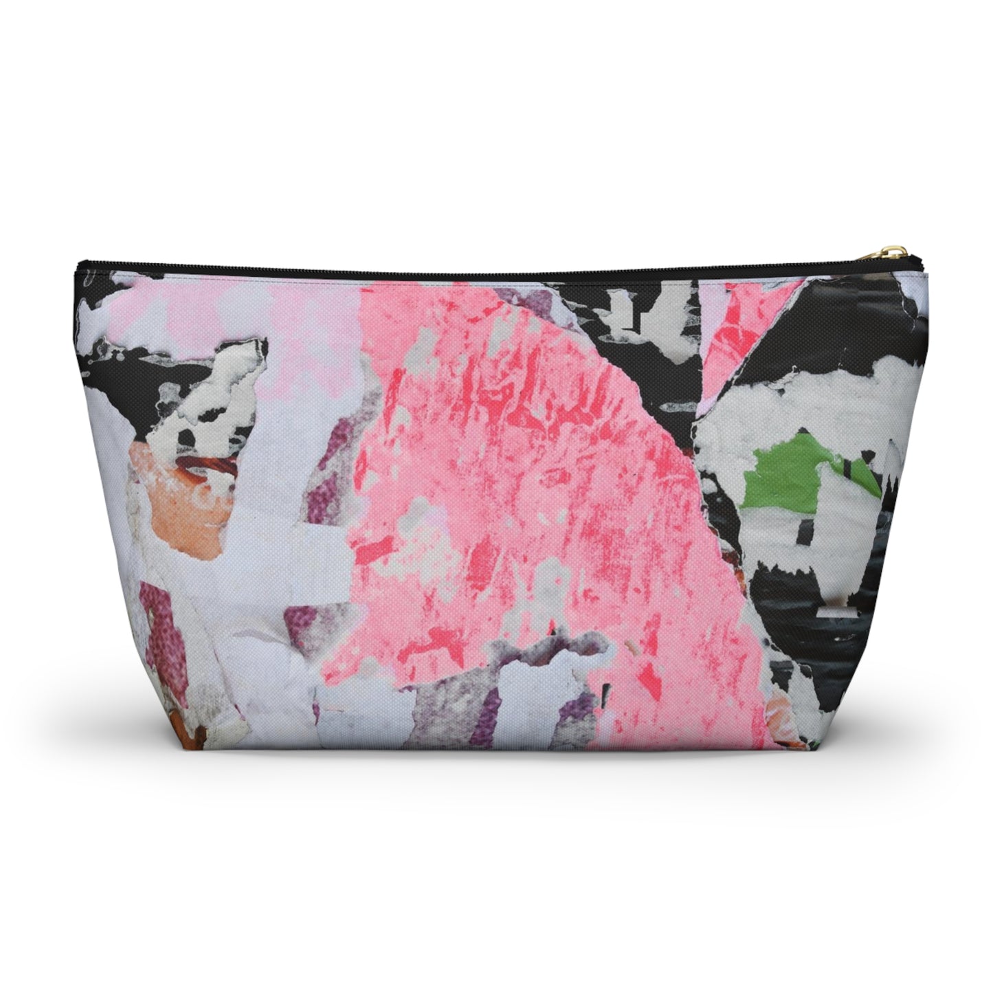 Urban Street Art Cosmetic Pouch w T-bottom, Accessory Pouch - Torn Poster Street Art Makeup Bag - Colormax Bag 6