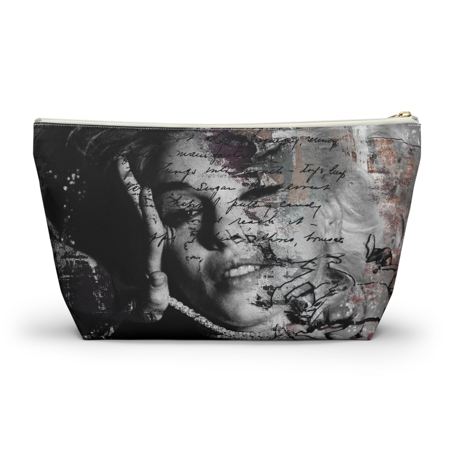 Lindsay Lohan Cosmetic Pouch w T-bottom, Accessory Pouch - Lindsay Lohan as Marilyn Monroe Abstract Makeup Bag