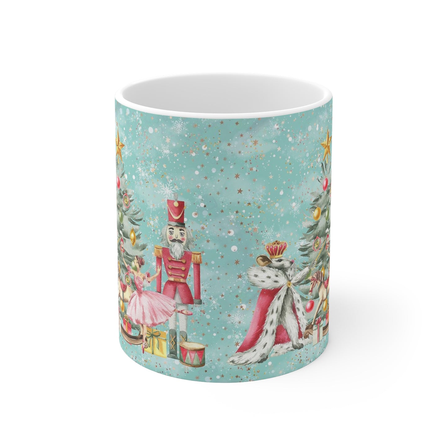 Personalized Nutcracker Mug 11oz - Blue Green Snowflake Nutcracker Ballet Mug