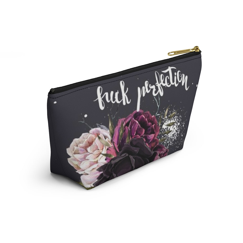 ADULT F*ck Perfection Cosmetic Pouch w T-bottom, Accessory Pouch, Rose