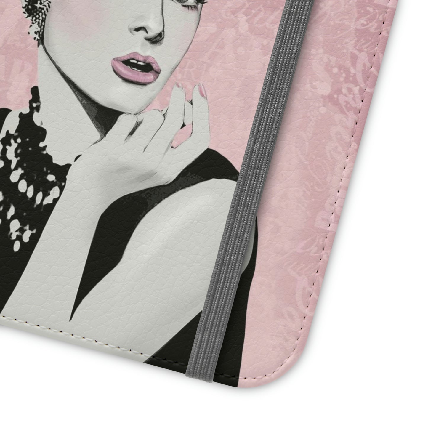 Audrey Hepburn Phone Case, Pink Paris Folio Phone Case, Paris is Always a Good Idea Smart Phone Folding Case