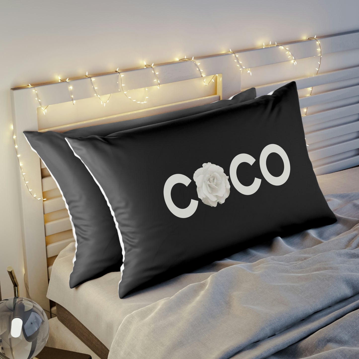 COCO Rose Pillow Sham - Custom Designed Pillow Shams - Personalized Pillow Shams - Your Name Bed Pillow Covers