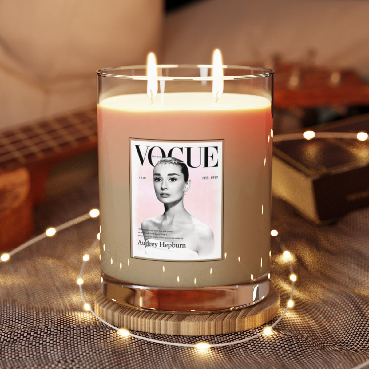 Audrey Hepburn Scented Candle - Full Glass, 11oz - VOGUE