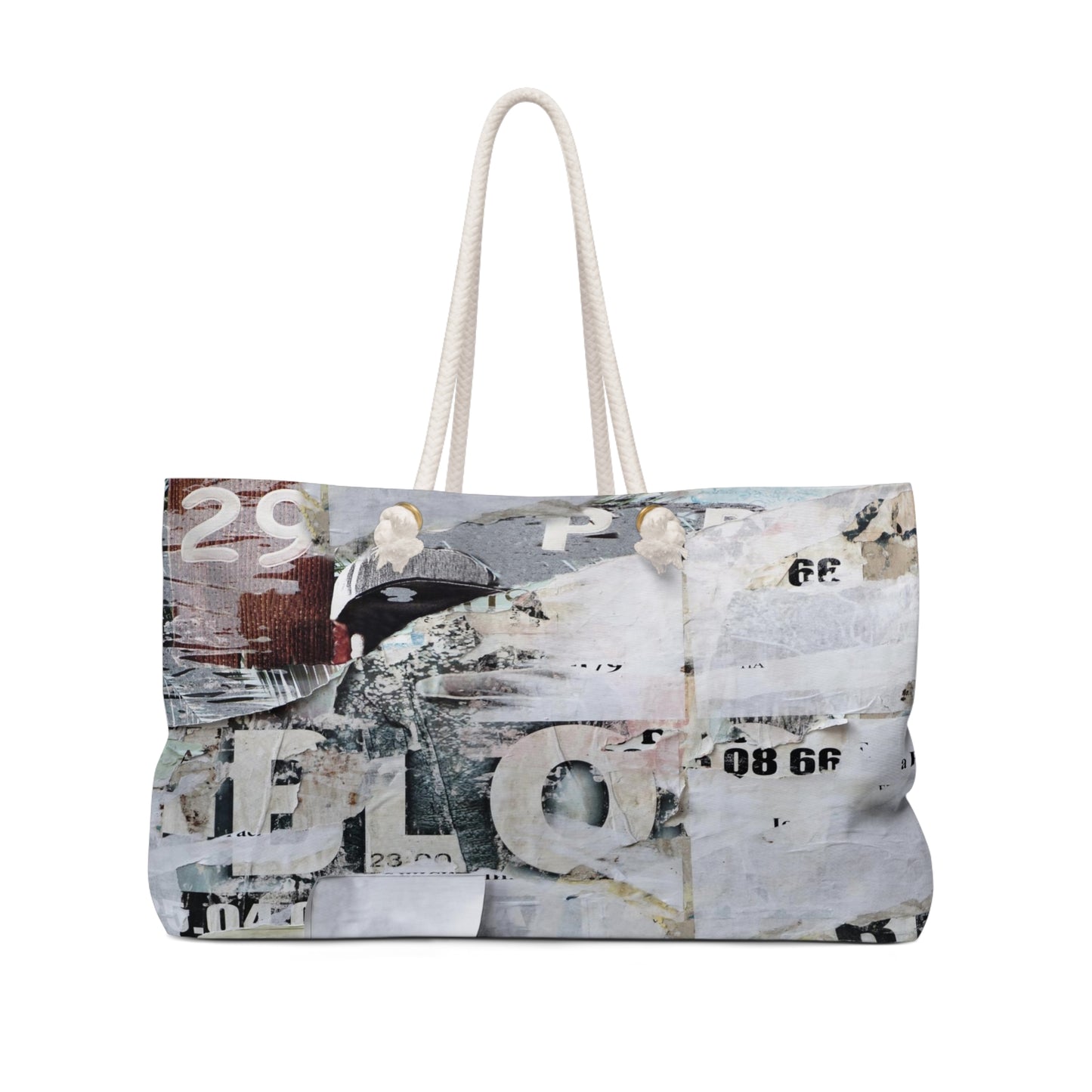 Urban Street Art Bag, Weekender Bag, Rope Tote - Torn Poster Street Art Tote - BLO Bag 5