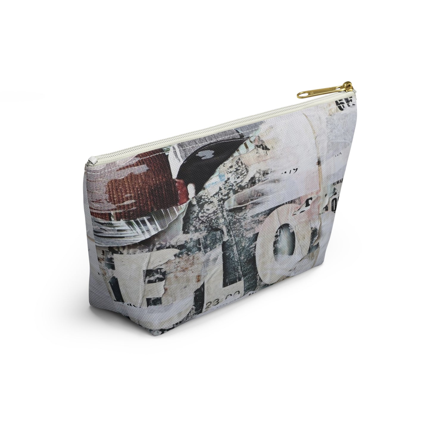 Urban Street Art Cosmetic Pouch w T-bottom, Accessory Pouch - Torn Poster Street Art Makeup Bag - BLO Bag 5