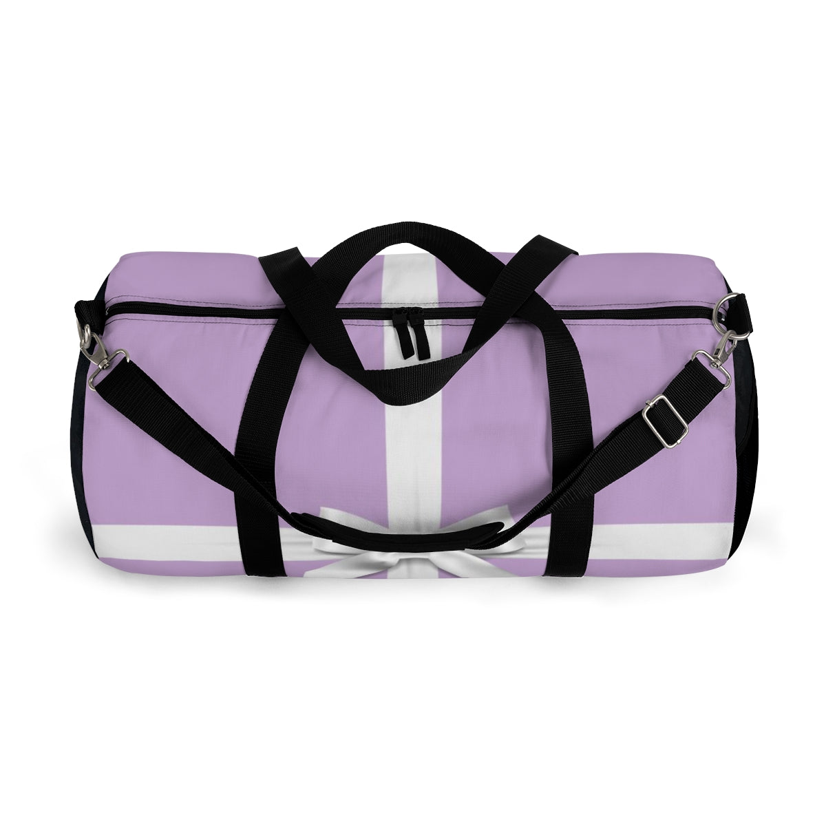 Personalized Little Lavender Box Duffel Bag - White Bow