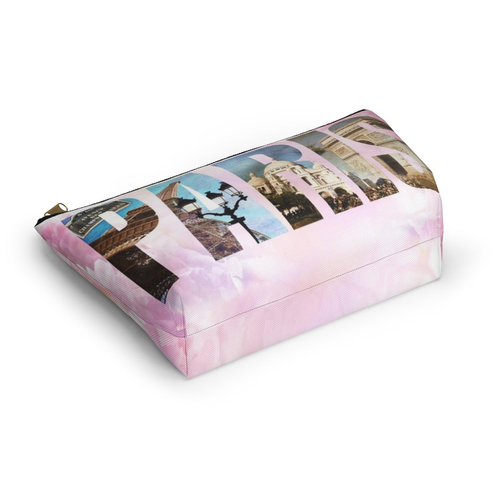 Paris Cosmetic Pouch w T-bottom, Accessory Pouch, Pink