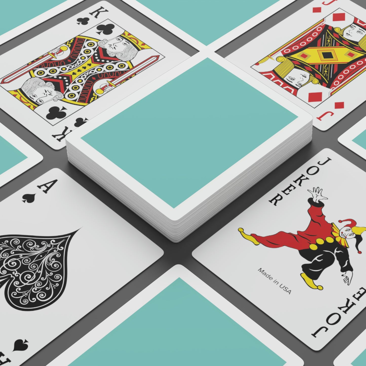 Personalized Poker Cards - Robin Egg Blue Playing Cards - Breakfast at Tiffany Inspired - Your Name & Co.