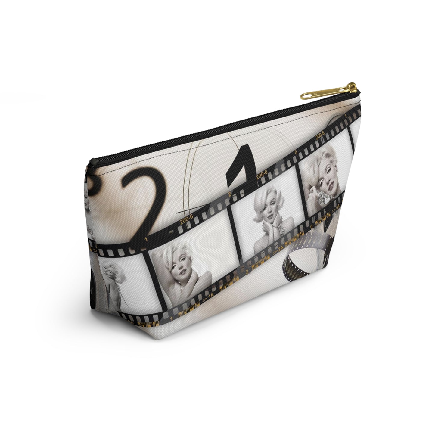 Marilyn Monroe Cosmetic Pouch w T-bottom, Accessory Pouch - Marilyn on Film Makeup Bag