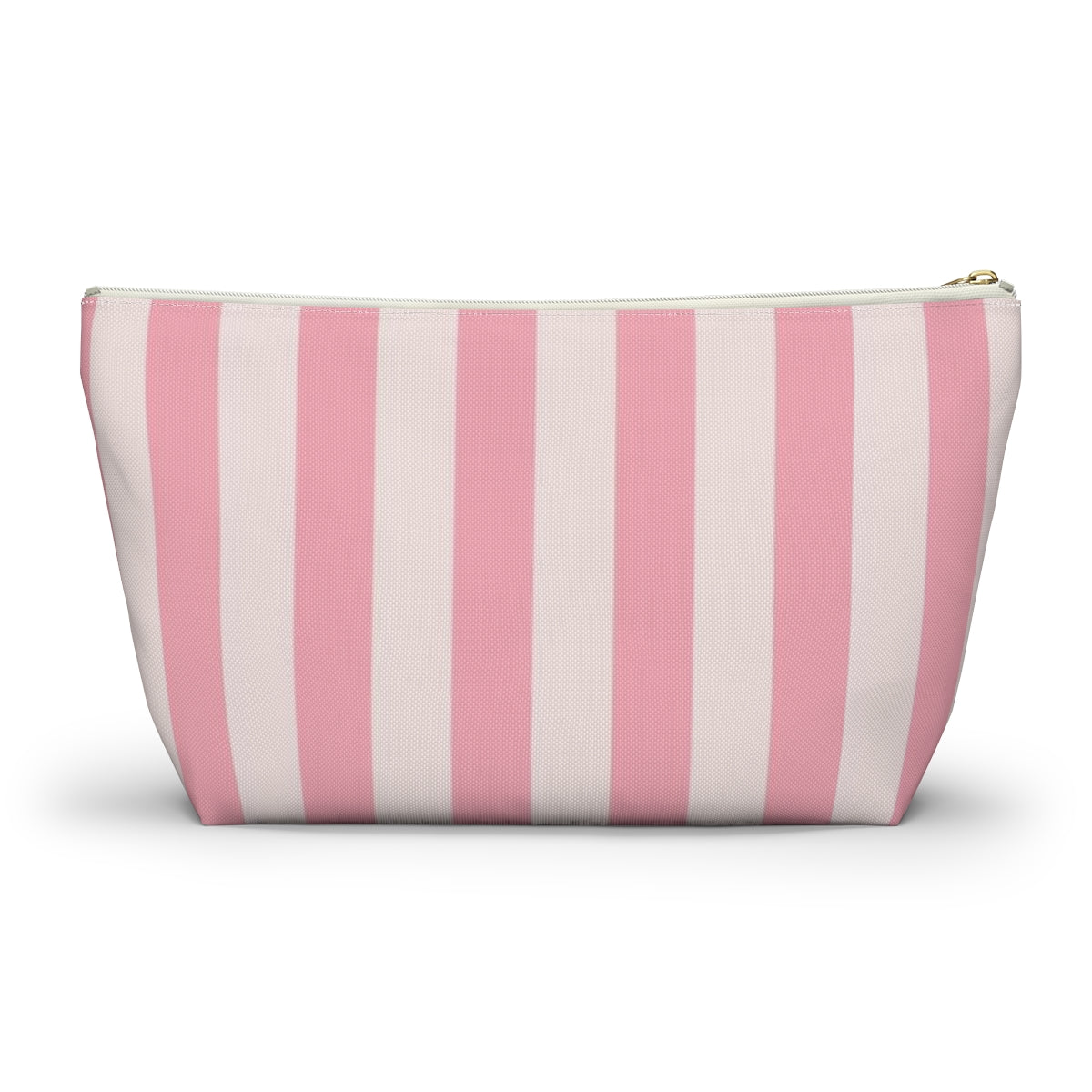 Personalized Secret Cosmetic Pouch w T-bottom, Accessory Pouch - Pink Stripe