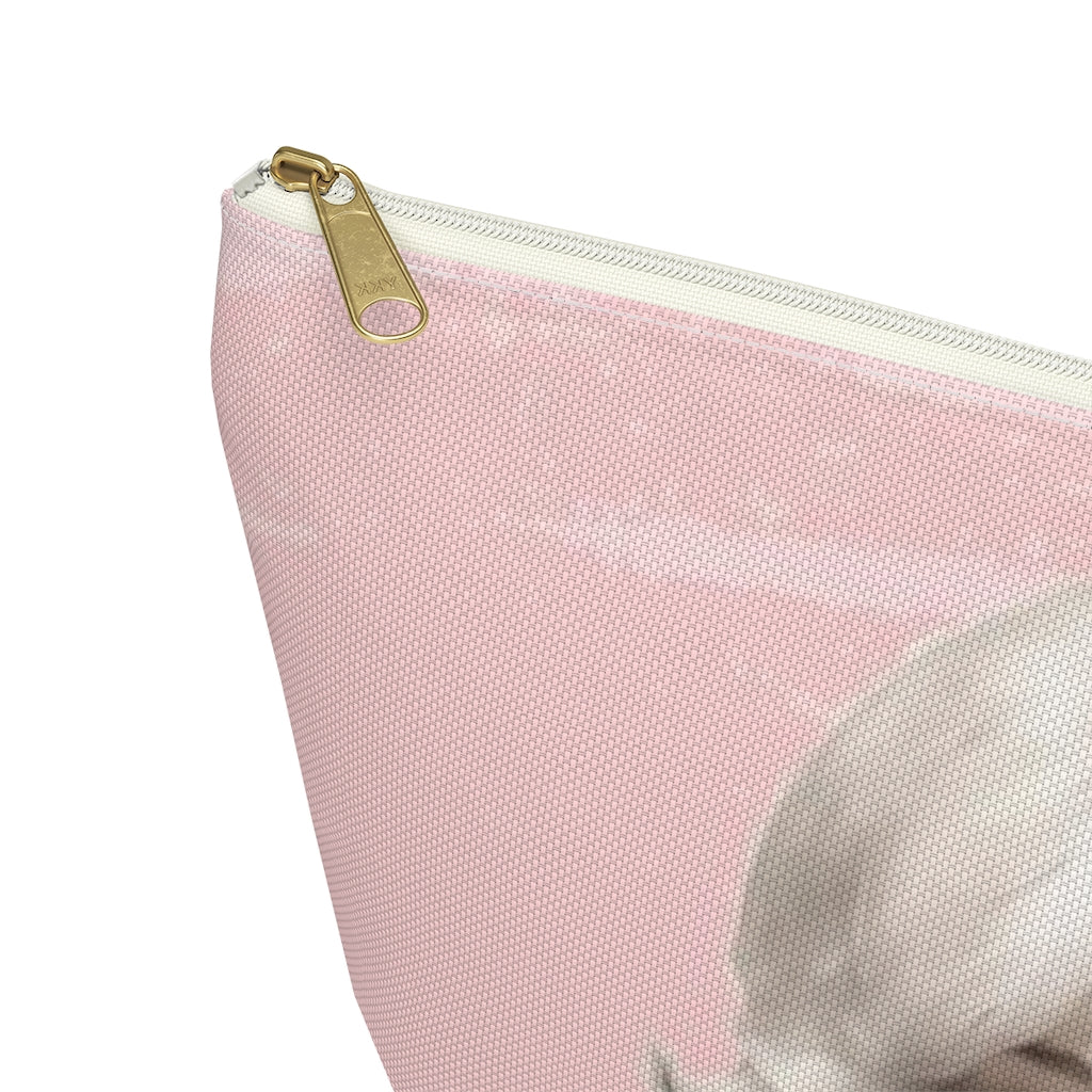 Marilyn Monroe Cosmetic Pouch w T-bottom, Accessory Pouch, Pink Signature